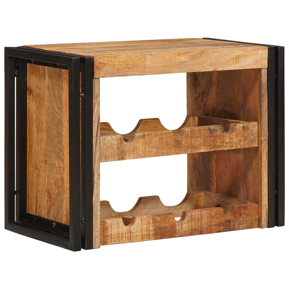 vidaXL Estante de Vino 60 x 45 x 33 cm Madera de Mango Sólida y Rugosa