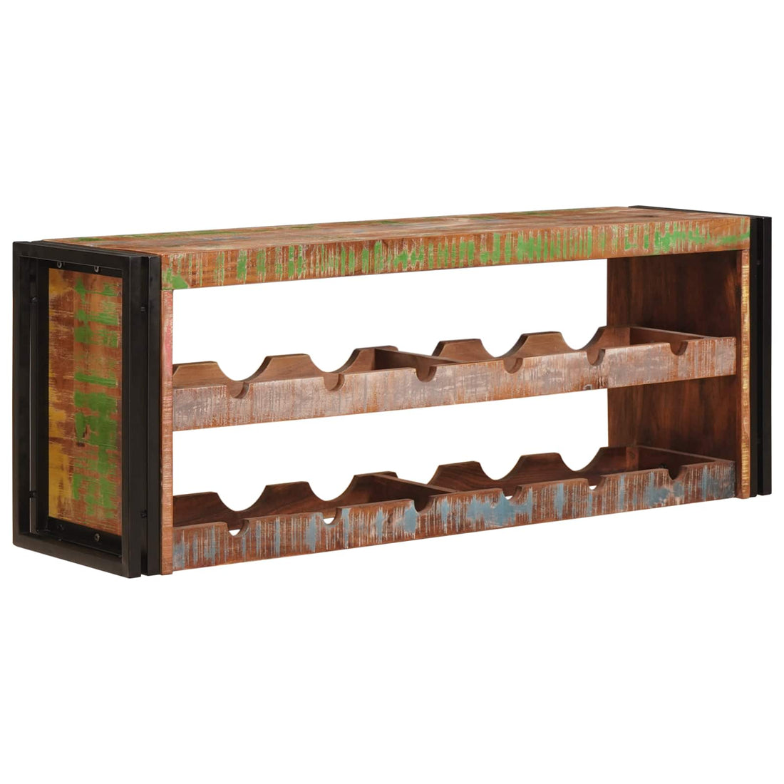 vidaXL Estante de Vino Marrón 120 x 45 x 33 cm Madera reciclada maciza