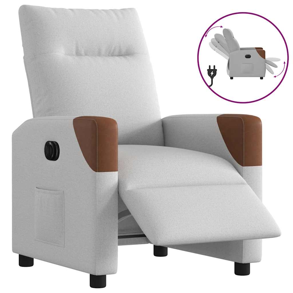 vidaXL Sillón reclinable eléctrico de tela gris nube