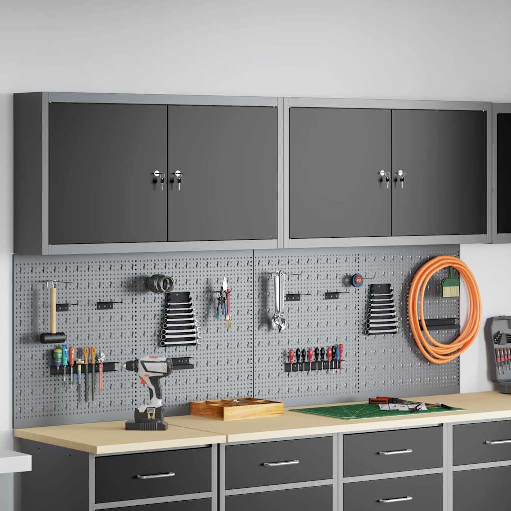 vidaXL Juego de Armarios de Herramientas con estante 6 uds. Negro
