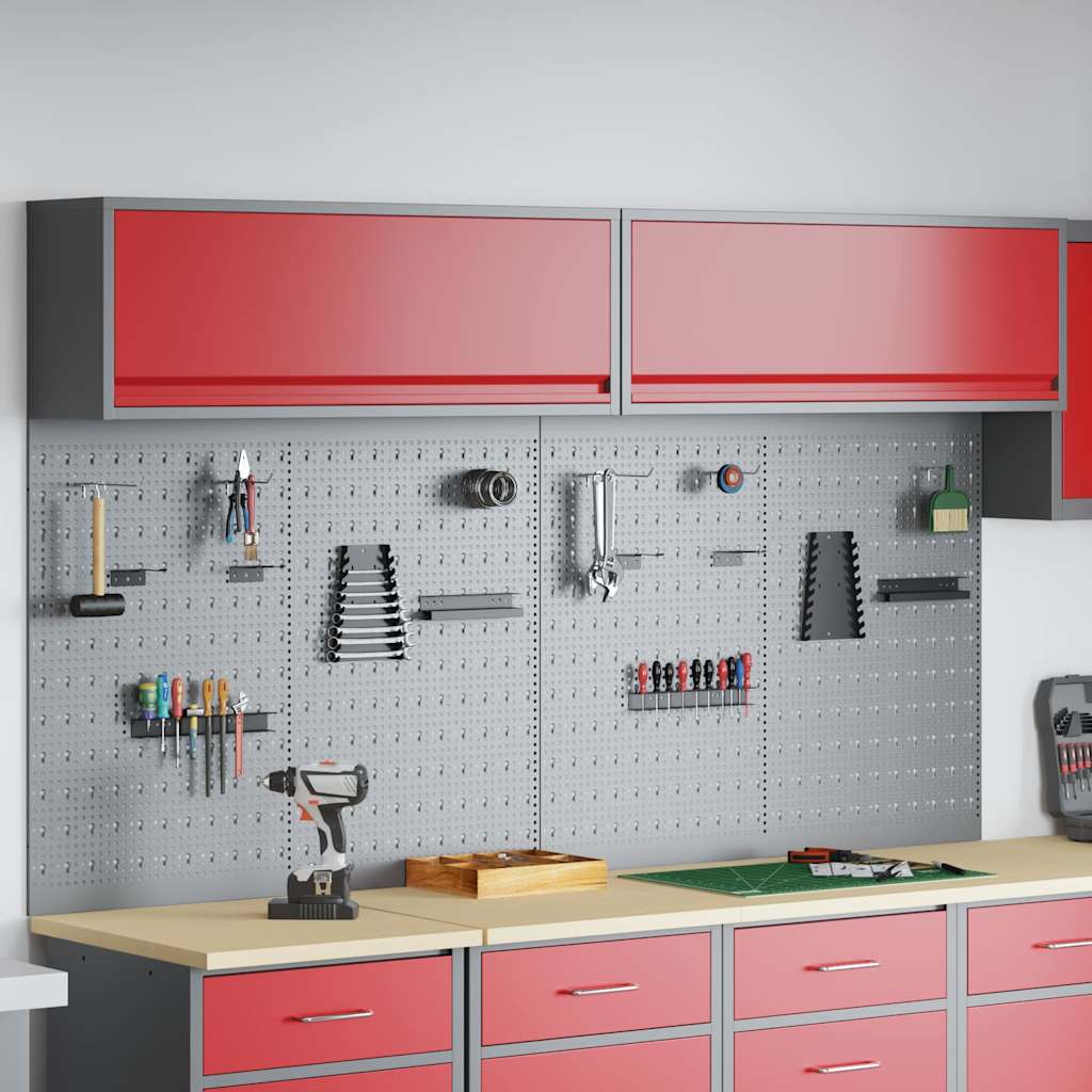 vidaXL Juego de Armarios de Herramientas con estante 6 uds. Rojo