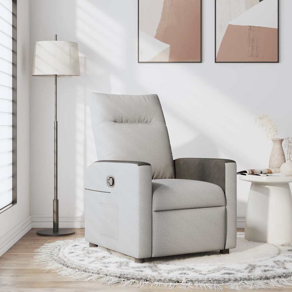 vidaXL Sillón reclinable de tela gris nube