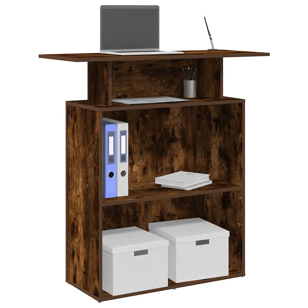 vidaXL Mostrador de recepción roble ahumado 100x40x104 cm