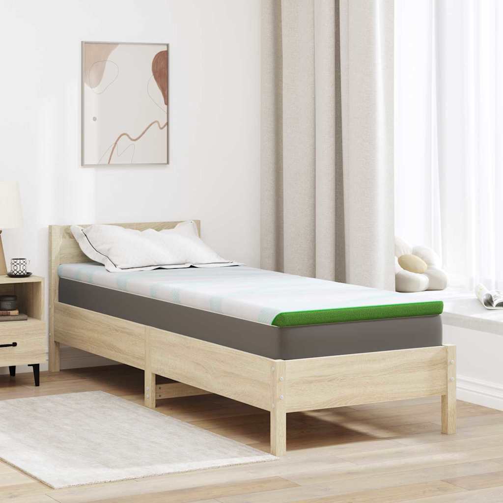 vidaXL Sobrecolchón y verde 80 x 200 cm Tela jacquard