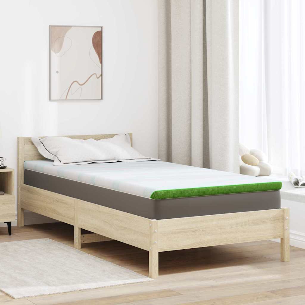 vidaXL Sobrecolchón y verde 90 x 190 cm Tela jacquard