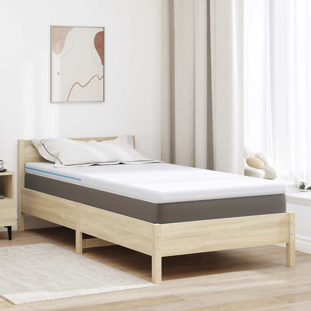vidaXL Sobrecolchón 90 x 190 cm de grosor Tela Jacquard Blanco