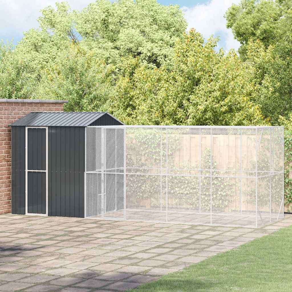 vidaXL Jaula para Aves Antracita 621 x 208 x 247 cm Acero Galvanizado