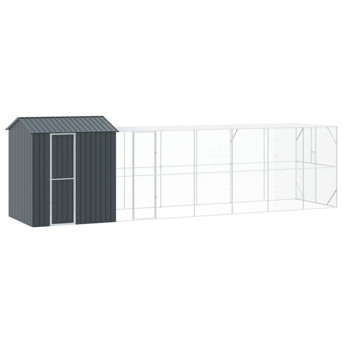 vidaXL Jaula para Aves Antracita 824 x 208 x 247 cm Acero Galvanizado