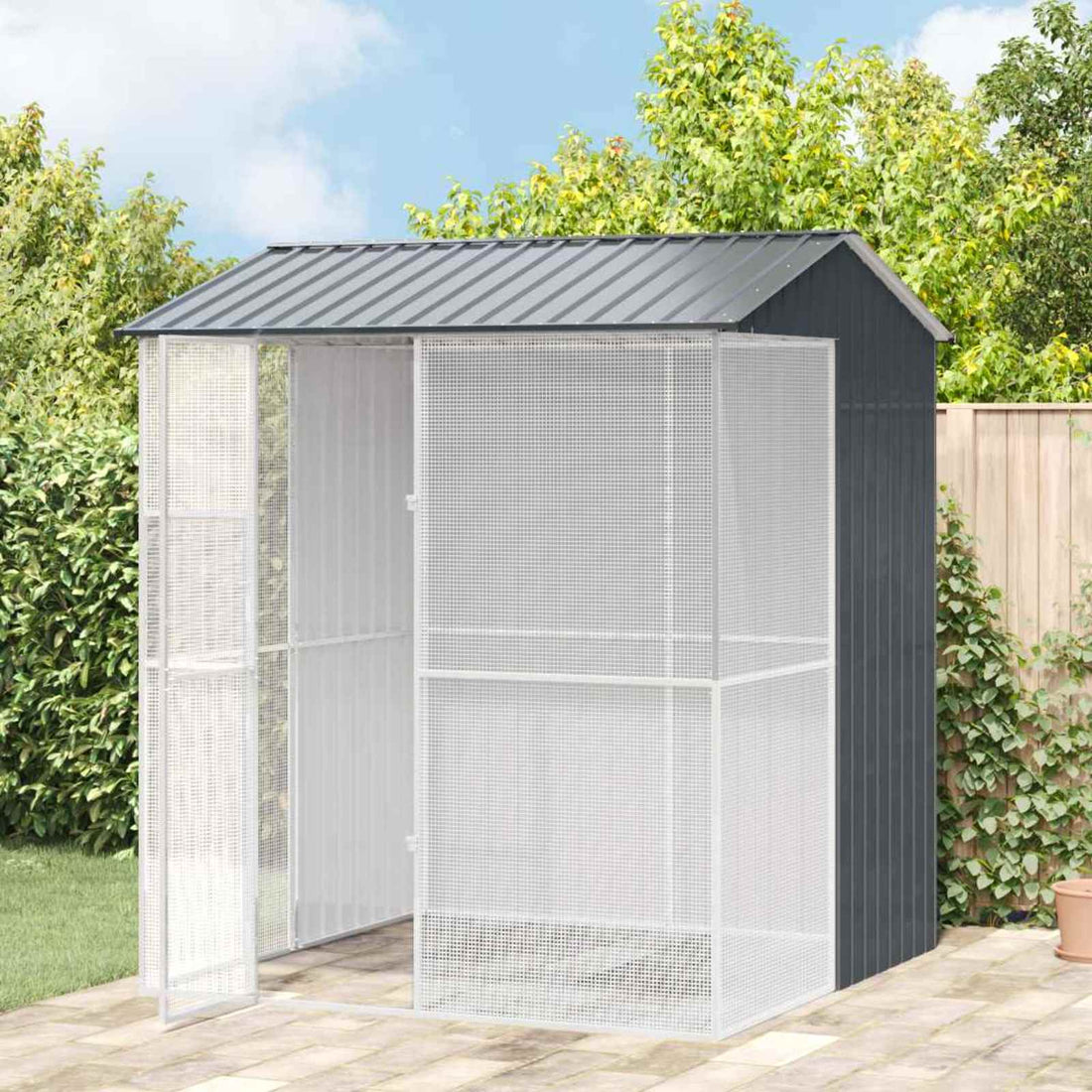 vidaXL Jaula para Aves Antracita 215 x 210 x 247 cm Acero Galvanizado