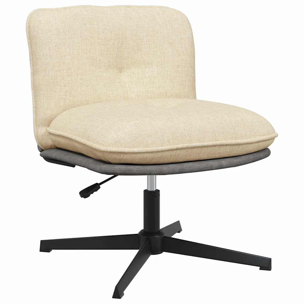 vidaXL Silla de oficina giratoria tela color crema
