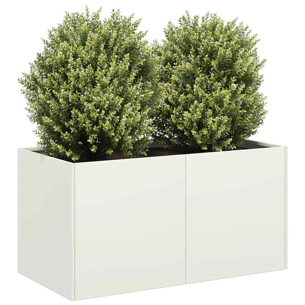 vidaXL Jardinera de acero laminado en frío blanco 80x40x40 cm