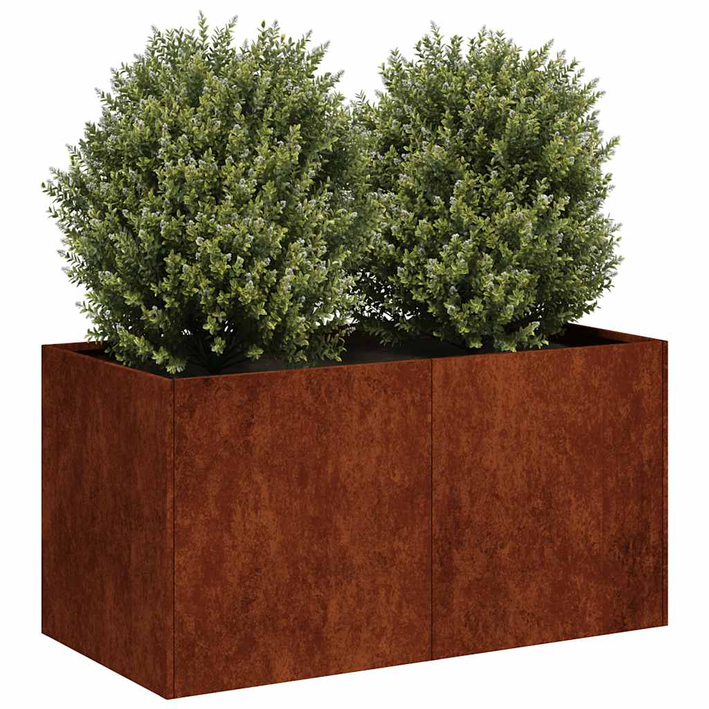vidaXL Jardinera oxidada 80x40x40 cm acero corten