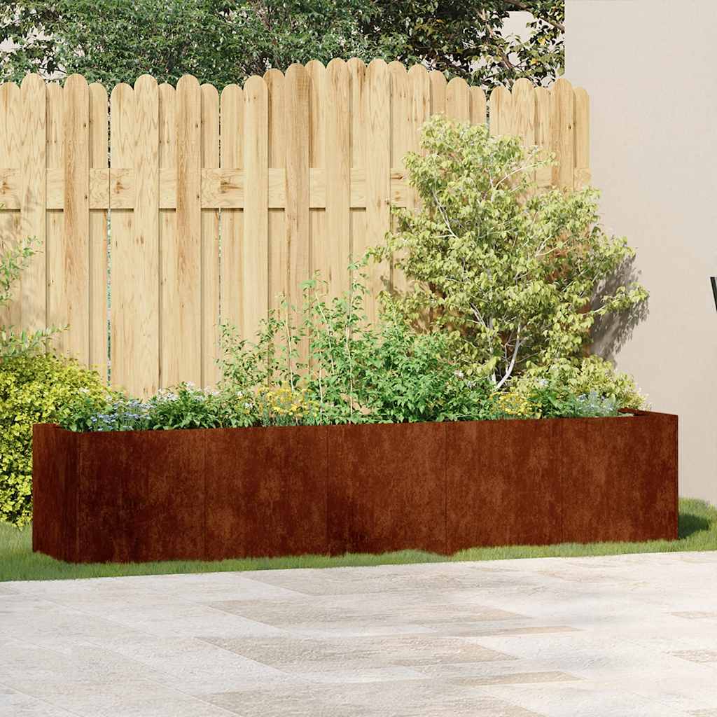 vidaXL Jardinera oxidada 200x40x40 cm acero corten