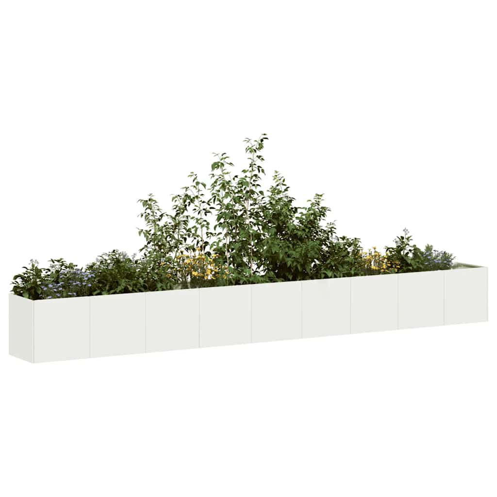 vidaXL Jardinera de acero laminado en frío blanco 360x40x40 cm