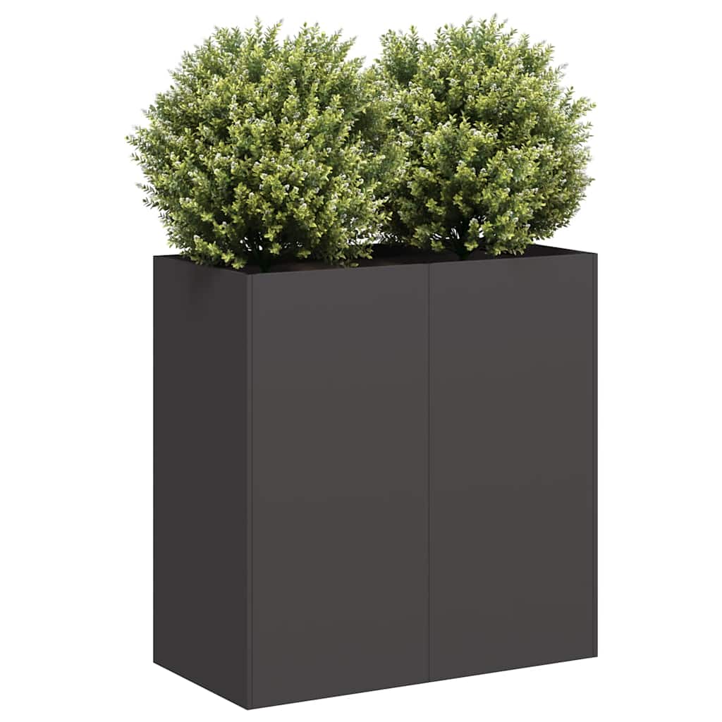 vidaXL Jardinera de acero laminado en frío negro 80x40x80 cm