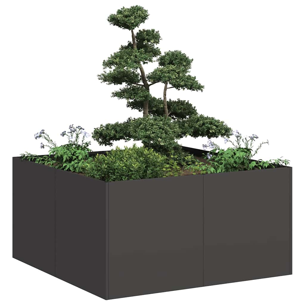 vidaXL Jardinera de acero laminado en frío negro 80x80x40 cm