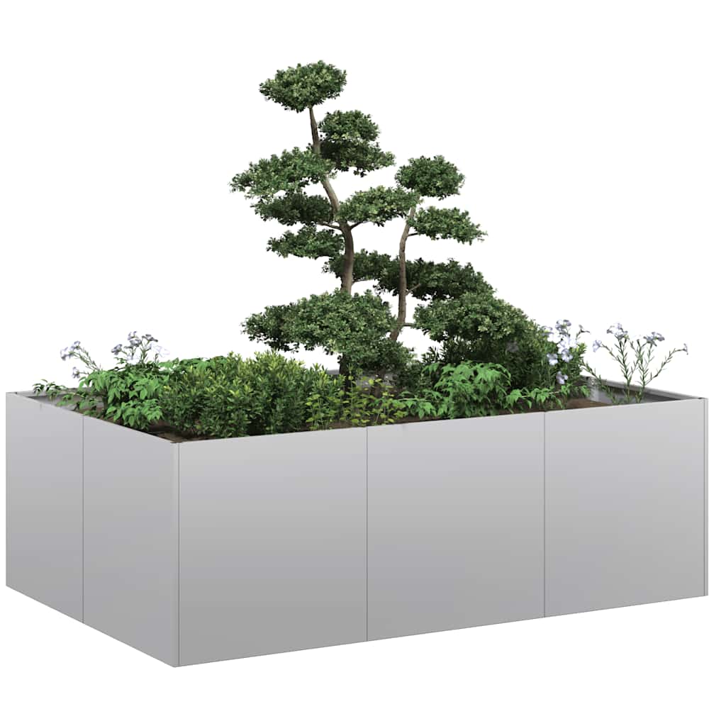 vidaXL Jardinera 120x80x40 cm de acero galvanizado