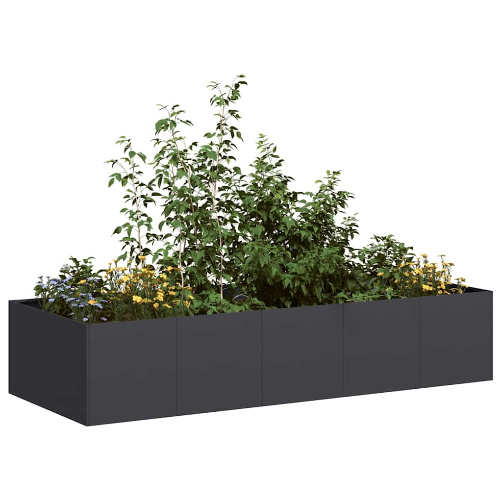 vidaXL Jardinera de acero laminado en frío negro 200x80x40 cm