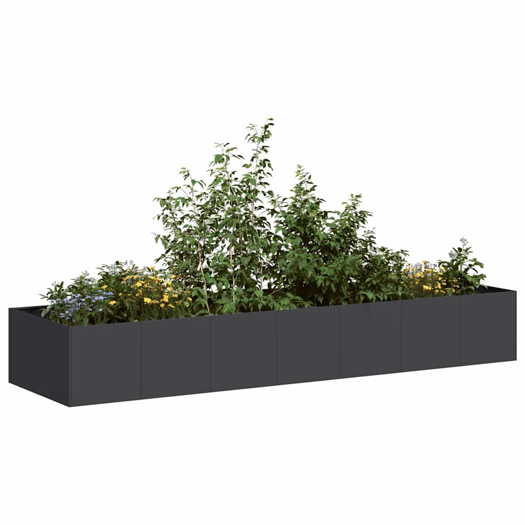 vidaXL Jardinera de acero laminado en frío negro 280x80x40 cm
