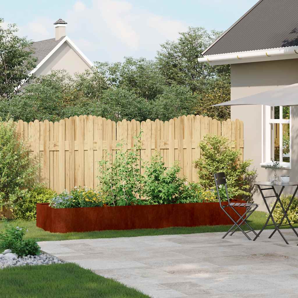 vidaXL Jardinera oxidada 280x80x40 cm acero corten