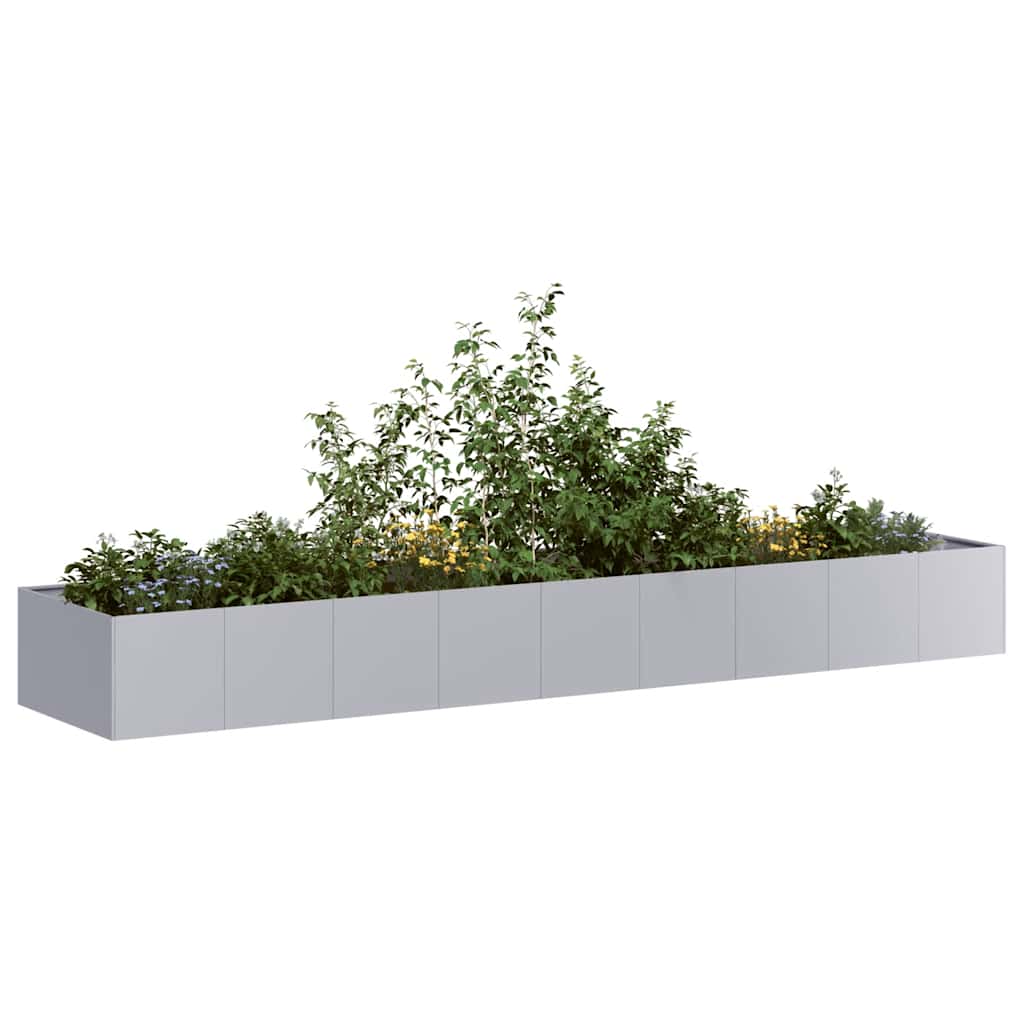 vidaXL Jardinera de acero galvanizado 360x80x40 cm