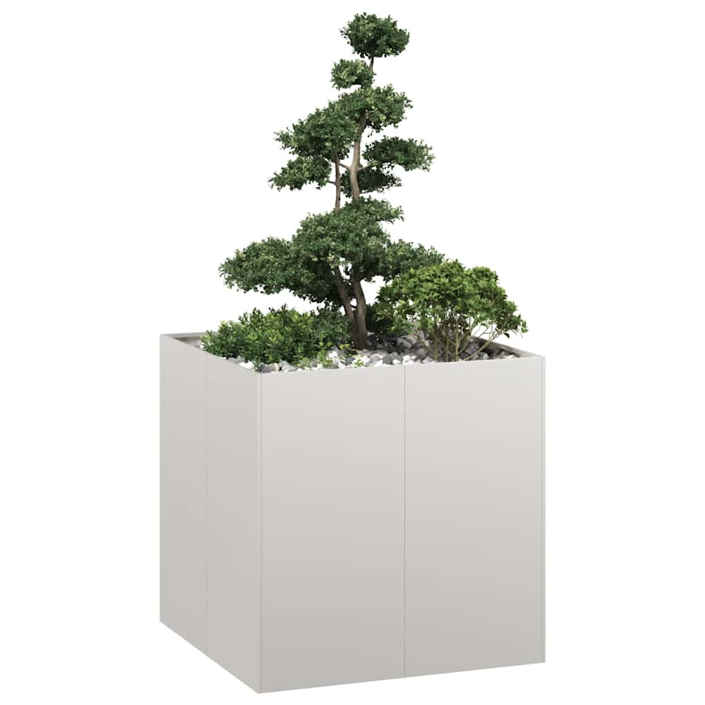 vidaXL Jardinera 80x80x80 cm acero inoxidable