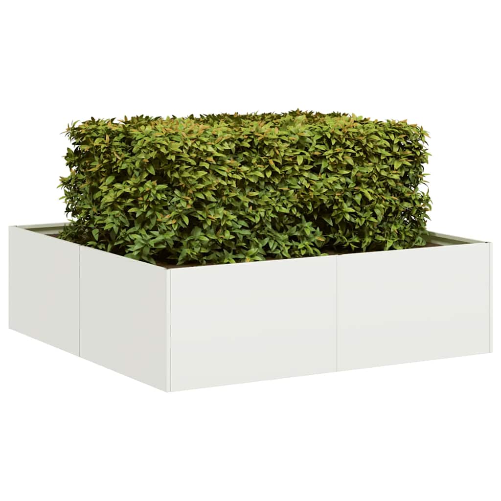 vidaXL Jardinera acero blanco 100x100x30 cm
