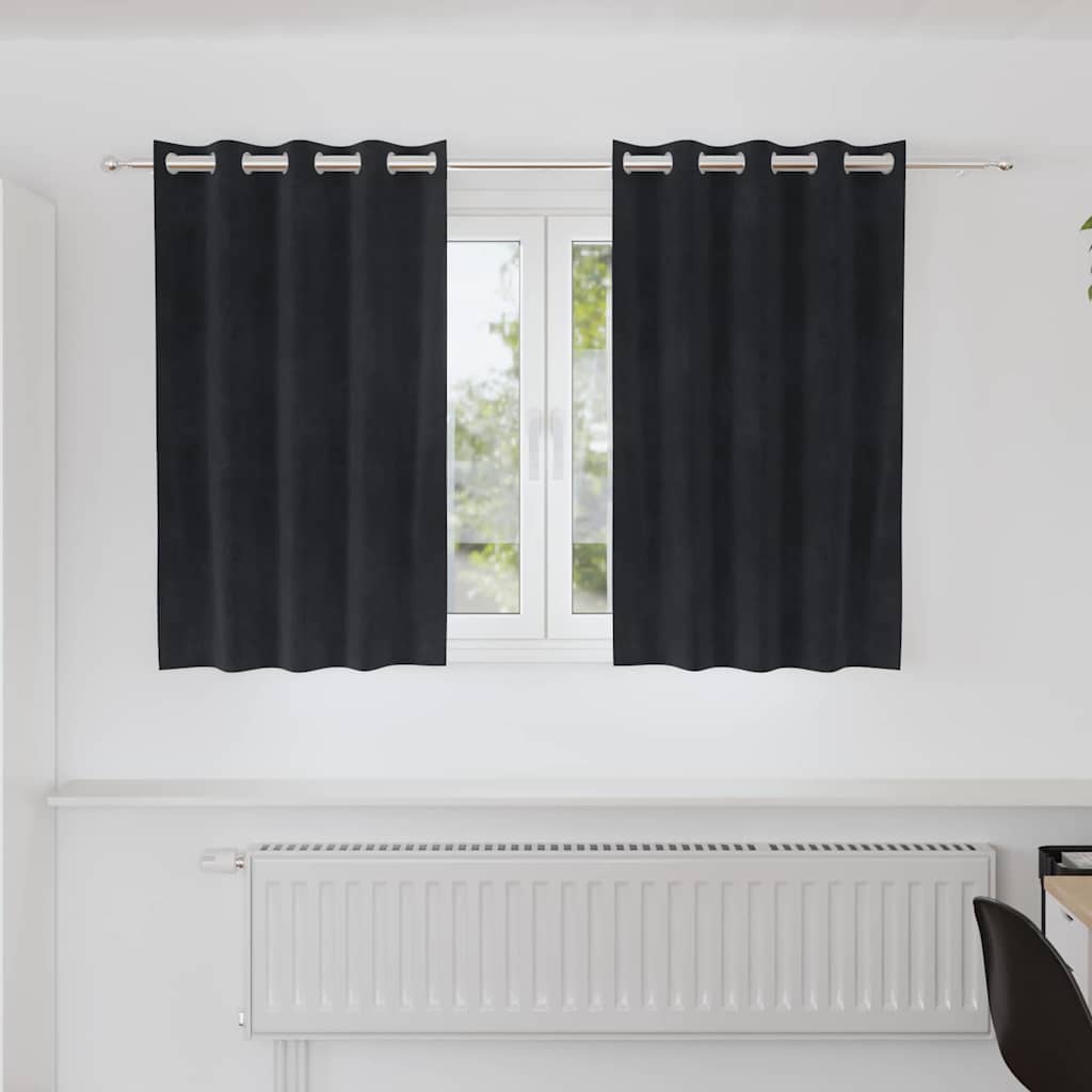 vidaXL Cortinas 2 uds. Negro 140 x 140 cm Terciopelo
