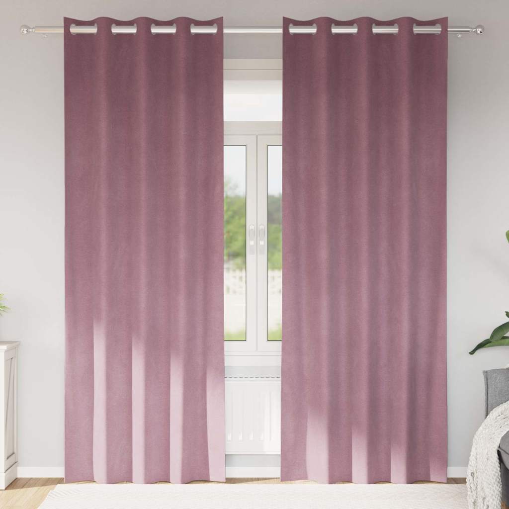 vidaXL Cortinas 2 uds. Rosa Oscuro 140 x 245 cm Terciopelo