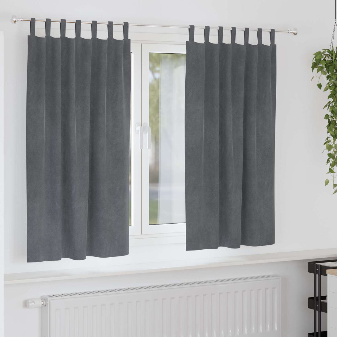 vidaXL Cortinas 2 uds. Gris Claro 140 x 175 cm Terciopelo
