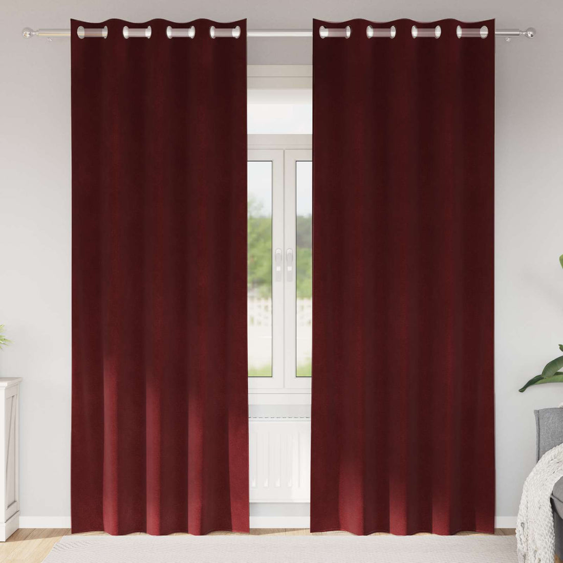 vidaXL Cortinas 2 uds. Rojo vino 140 x 225 cm Terciopelo