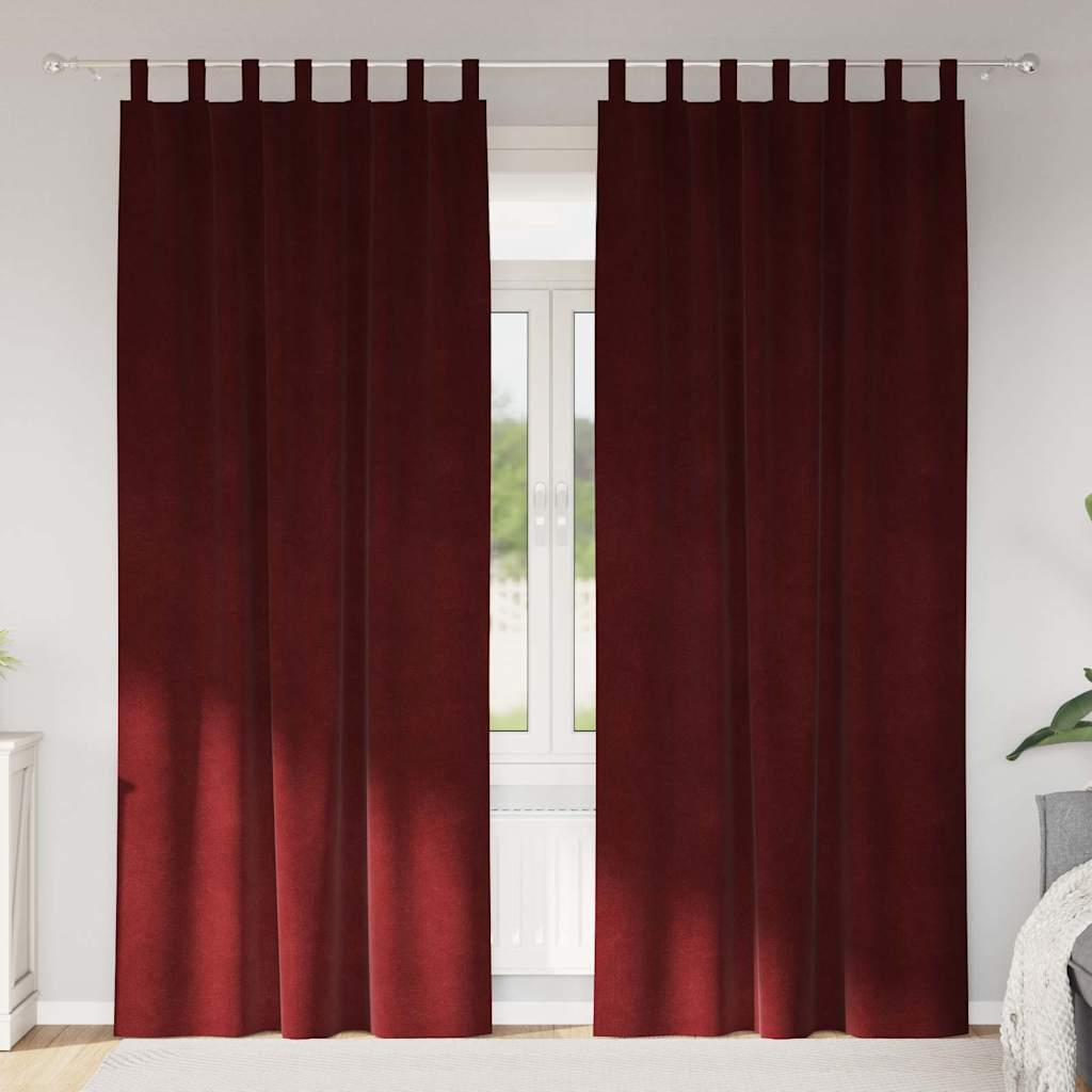 vidaXL Cortinas 2 uds. Rojo vino 140 x 260 cm Terciopelo