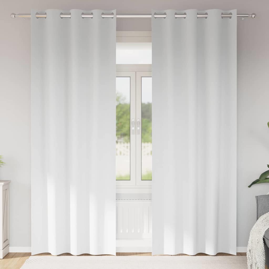vidaXL Cortinas Opacas con Anillas 2 uds. Blanco Puro 245 x 140 cm