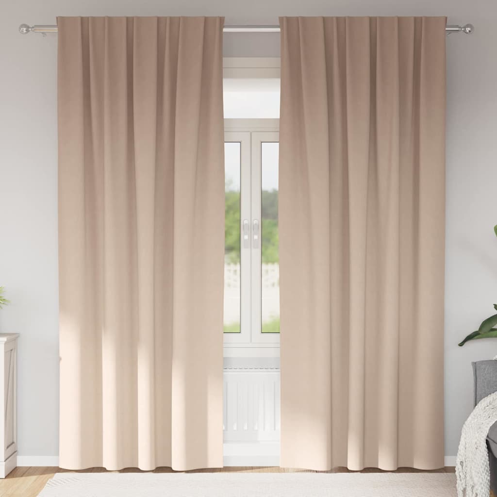 vidaXL Cortinas Opacas con Anillas 2 uds. Gris topo 225 x 140 cm
