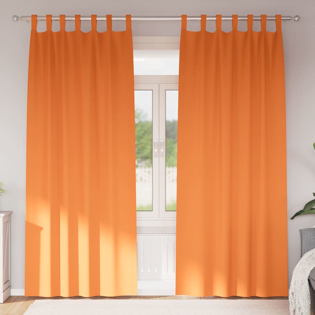 vidaXL Cortinas Opacas con Anillas 2 uds. Naranja Brillante Poliéster