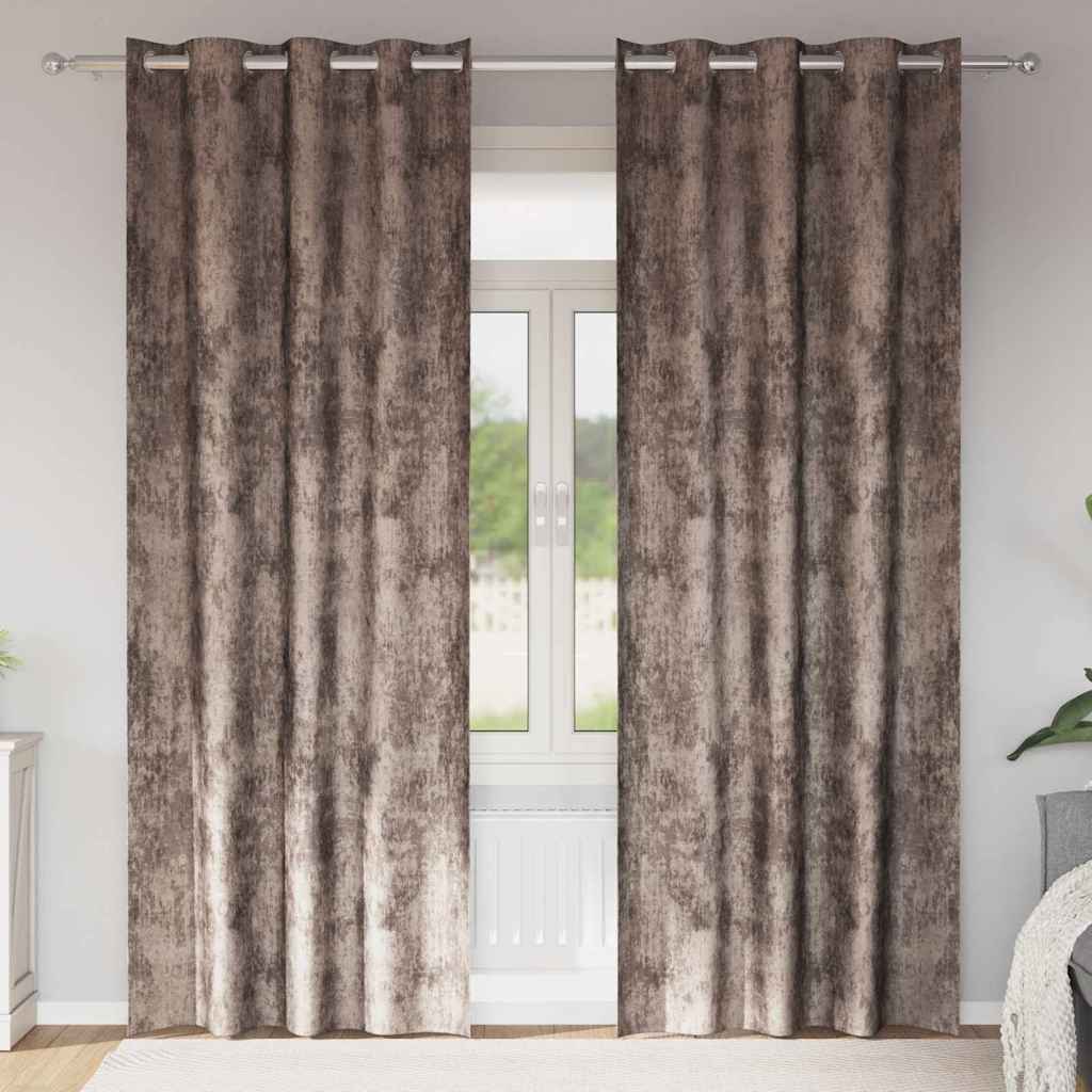 vidaXL Cortinas de Terciopelo 2 uds. Capuchino 225 x 140 cm Terciopelo