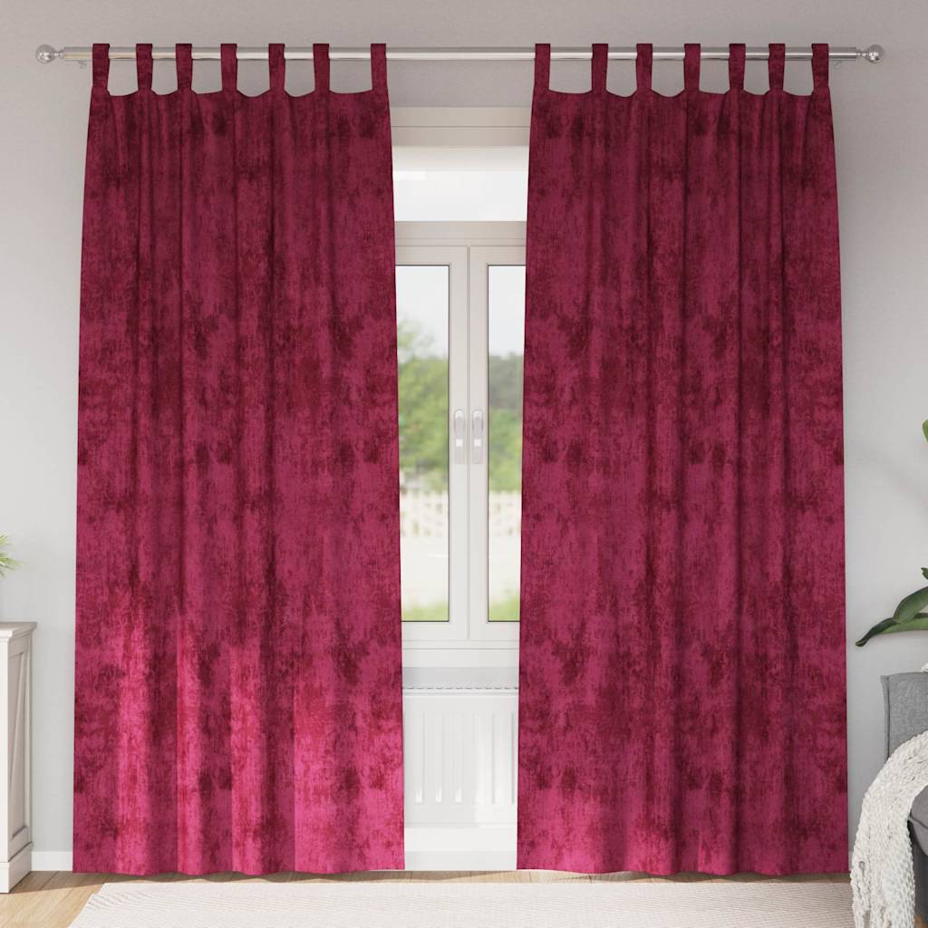 vidaXL Cortinas de Terciopelo 2 uds. Rojo vino tinto 245 x 140 cm