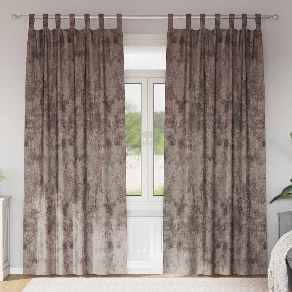 vidaXL Cortinas de Terciopelo 2 uds. Capuchino 260 x 140 cm Terciopelo