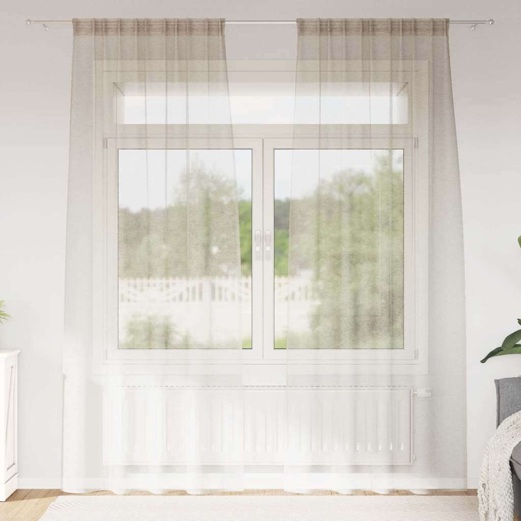 vidaXL Cortina de Voilé 2 uds. Arena 225 x 140 cm Poliéster