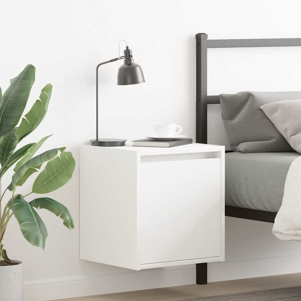 vidaXL Mesillas de noche de pared 2 uds blanco 38x34x40 cm
