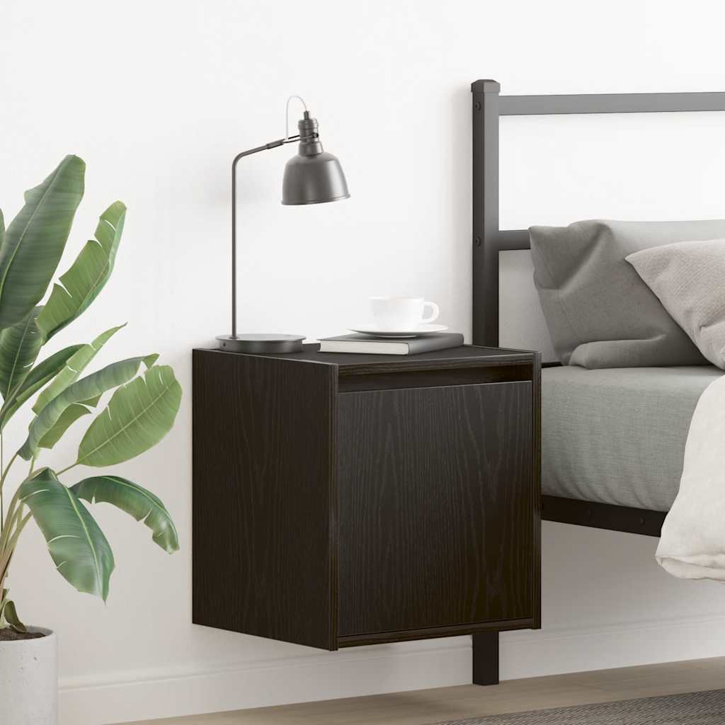 vidaXL Mesillas de noche de pared 2 uds. Color negro 38x34x40 cm