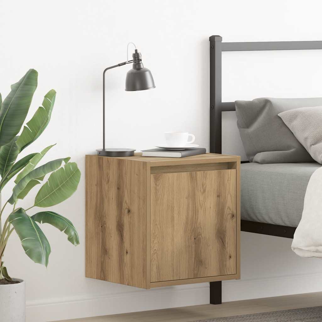 vidaXL Mesita de noche de pared roble artisan 38x34x40 cm