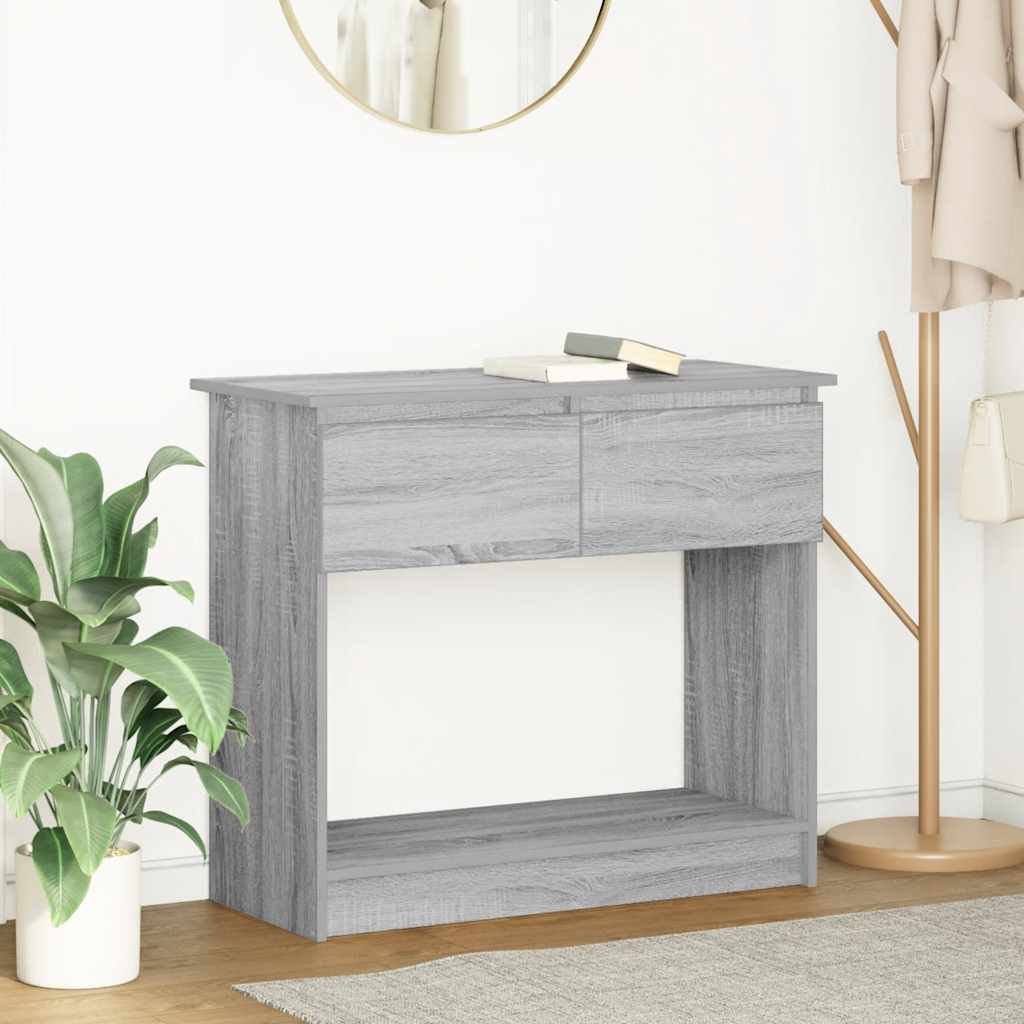 vidaXL Mesa consola con cajones Sonoma gris 85,5x38,5x74,5 cm