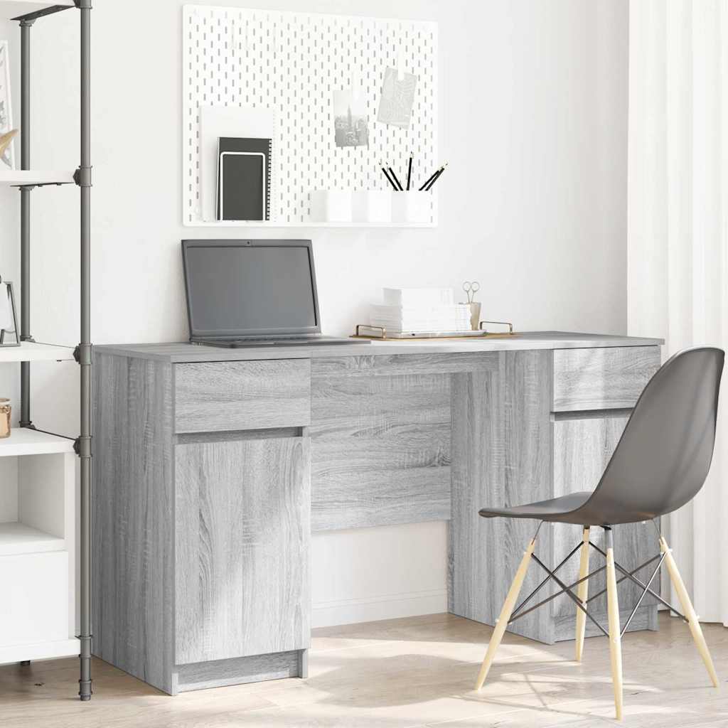 vidaXL Escritorio Gris sonoma Madera de ingeniería 140 x 49 x 76 cm