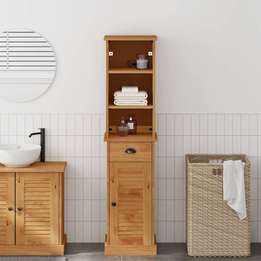vidaXL Juego de muebles de baño VIGO 2 uds. Marrón y Marrón Miel