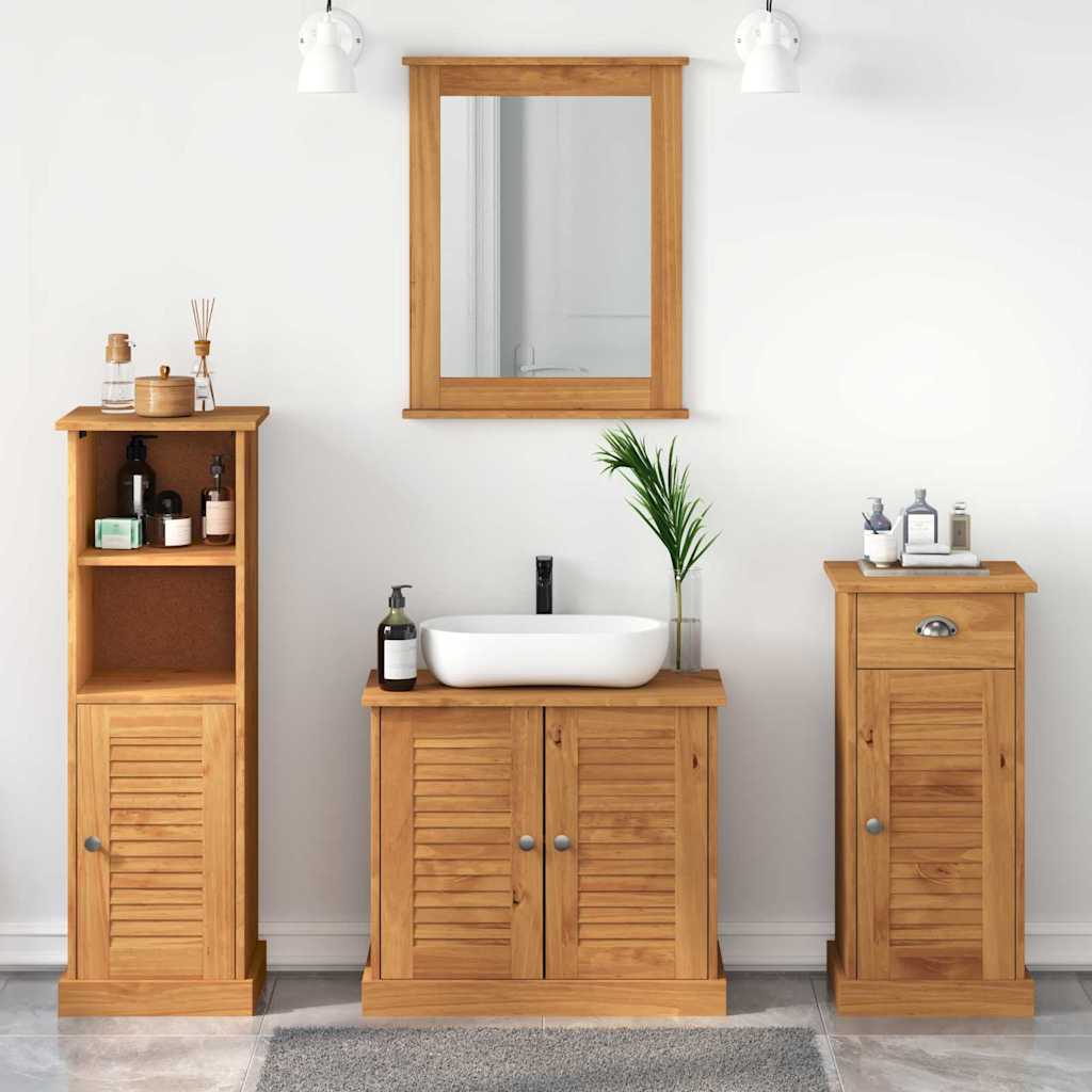 vidaXL Juego de muebles de baño VIGO 4 uds. Marrón miel