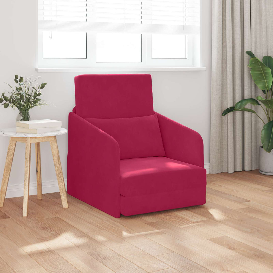 vidaXL Sofá cama Rojo vino 65 x 80 x 83 cm Terciopelo
