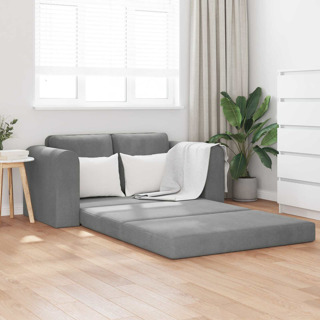 vidaXL Sofá cama Gris oscuro 148 x 71 x 83 cm Terciopelo