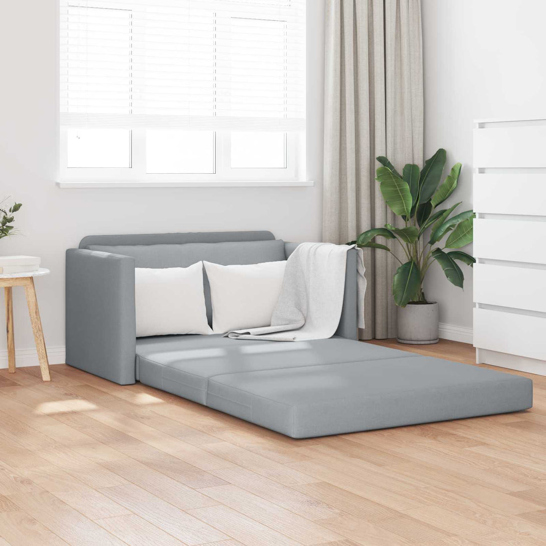 vidaXL Sofá cama Gris Claro 124 x 71 x 78 cm tela