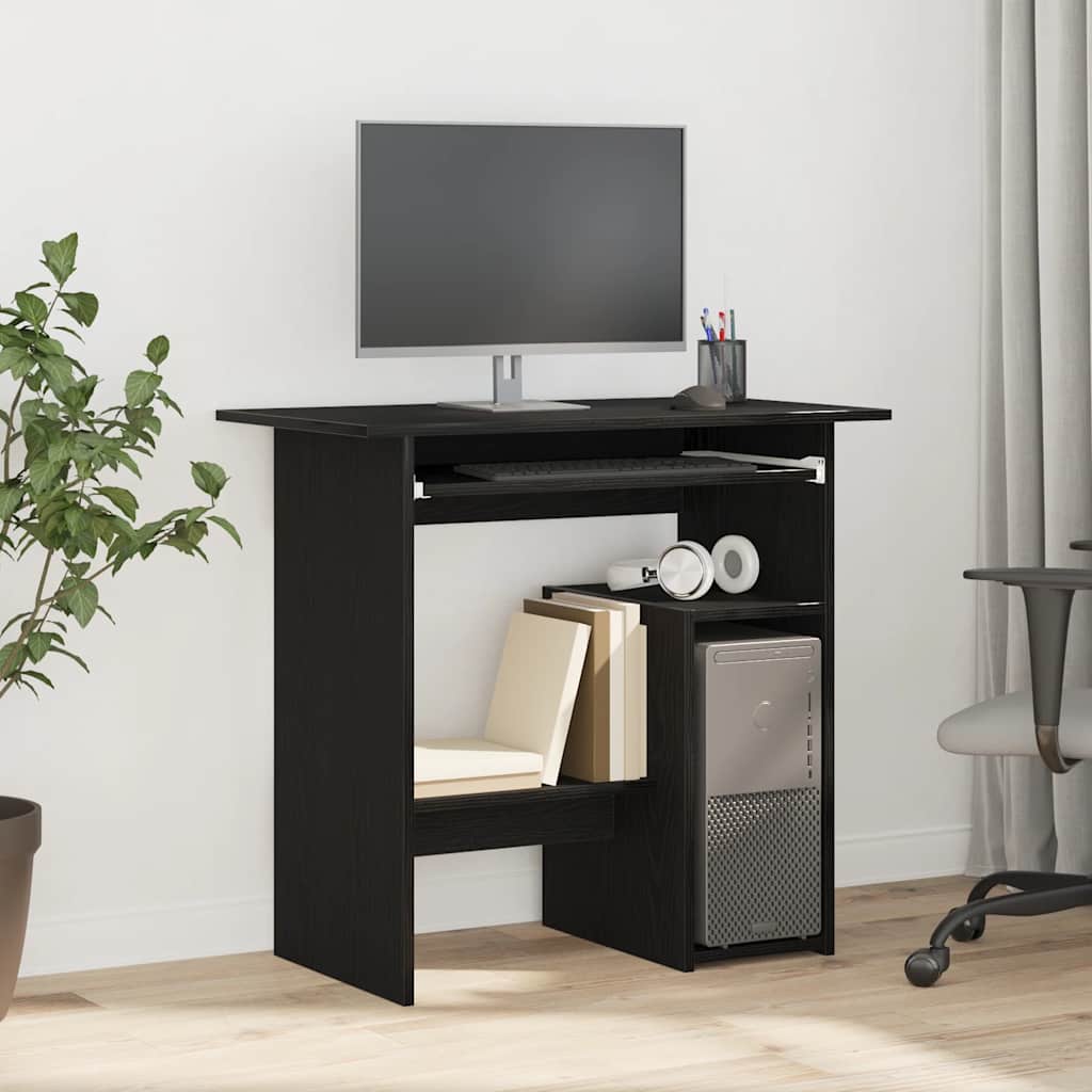 vidaXL Escritorio roble negro 80x45x74 cm madera de ingeniería